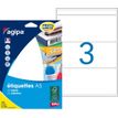 Apli Agipa - Etui A5 - 48 Étiquettes blanches multi-usages - 64 x 133 mm - coins arrondis - réf 114024