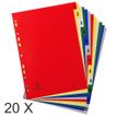 Exacompta - Pack de 20 intercalaires 12 positions numériques - A4 - couleurs assorties