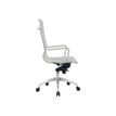 3700339883790-Fauteuil de bureau WARREN - accoudoirs fixes - cuir blanc-Gauche-4
