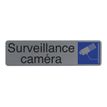 3130630671534-Exacompta - Plaque de signalisation Surveillance caméra - 165 x 44 mm - aluminium brossé-Avant-0