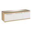 Banc SLIVER - L135 x H46 x P45 - 1 tiroir pour dossiers suspendus et 2 portes - Chêne et blanc