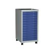 3219091940219-Desserte de rangement 12 tiroirs - gris/bleu-Angle gauche-0