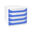 9002493424951-Exacompta Chromaline BigBox - Module de classement 4 tiroirs - bleu roi transparent-Gauche-2