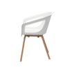 Chaise ONENNA - pieds bois - accoudoirs intégrés - coque blanche