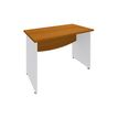 Bureau droit DUAL - L80 - Pieds blanc - plateau imitation Merisier