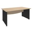 Bureau droit DUAL - L160 - Pieds Anthracite - plateau imitation Chêne clair