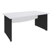 Bureau droit DUAL - L160 - Pieds Anthracite - plateau blanc