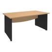 Bureau droit DUAL - L160 - Pieds Anthracite - plateau imitation Hêtre