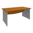 Bureau droit DUAL - L180 - Pieds Alu - plateau imitation Merisier