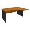 Bureau compact à droite DUAL - L180 cm - Pieds Anthracite - plateau imitation Merisier (Pieds de renfort ou caisson bout de bureau obligatoire à rajouter - non inclus)