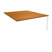 0404000122340-Bureau Bench IRIS - L160 cm - Plan suivant - Pieds blanc - plateau imitation Merisier-P_400012234_1-0