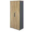 3483601088795-Armoire haute ARCADE -  L81 x H184 x P45 - 2 portes - chêne/anthracite-P_400013553_1-0