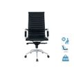 Fauteuil de bureau WARREN - accoudoirs fixes - cuir noir
