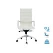 3700339883790-Fauteuil de bureau WARREN - accoudoirs fixes - cuir blanc--0