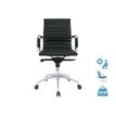 Fauteuil de bureau WARREN - accoudoirs fixes - dossier bas - cuir noir
