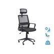 Fauteuil de bureau LIBERTY 02 - accoudoirs fixes - appui-tête réglable - noir