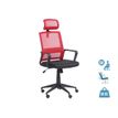 Fauteuil de bureau LIBERTY 02 - accoudoirs fixes - appui-tête réglable - noir et rouge