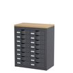 3660141020403-Meuble de rangement - 2 colonnes et 16 tiroirs - H75 x L60,5 x P33,5 cm - anthracite--0