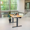 3760350281180-Bureau électrique UGO - L160x80cm - pieds noirs - plateau imitation chêne Stone--1