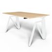 3760350280404-Bureau THEODORE  L120 - pieds blanc - plateau chêne massif--0