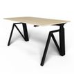 Bureau THEODORE  L140 - pieds noir - plateau imitation chêne