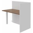 Banque d'accueil Retour direct haut OLA - L122,5 x H112 x P62,5 cm - structure blanc perle, plateau noyer