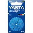 VARTA - Lot de 6 piles auditives ZA675/PR44 