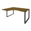 3253310421950-Bureau compact LOFTER - L180 cm - Retour à gauche - Plateau imitation noyer - pied carbone - (pied de renfort obligatoire à rajou--0