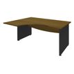 Bureau compact à gauche DUAL - L180 cm - Pieds Anthracite - plateau imitation noyer (Pieds de renfort ou caisson bout de bureau obligatoire à rajouter - non inclus)