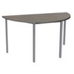 Table de réunion Demi-lune - 120 x 60 cm - Pieds carrés anthracite - imitation chêne gris