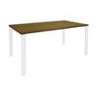 3253310426597-Bureau simple IRIS - L160 cm - Pieds blanc - plateau imitation noyer--0
