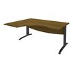 Bureau compact à gauche IDRA - L160 cm - Pied anthracite - plateau imitation noyer (Pieds de renfort obligatoire à rajouter - non inclus)