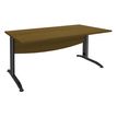Bureau droit IDRA - L160 cm - Pied anthracite - plateau imitation noyer