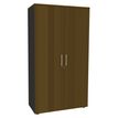 Armoire haute IDRA/DUAL - H180 x L80 x P47 - 2 portes - Corps anthacite - Portes et dessus imitation noyer