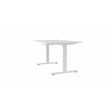 Bureau AXEL assis/debout - réglage par manivelle - L160 x P80 cm - plateau blanc - pieds blancs