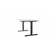 Bureau AXEL assis/debout - réglage par manivelle - L200 x P80 cm - plateau blanc - pieds noirs