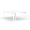 Bureau Bench CONECT - L160 x P165 cm - plateau blanc - pieds blancs