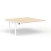 Bureau Bench CONECT - plan suivant - L180 x P165 cm - plateau imitation érable - pieds blancs