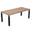 Bureau Manager FLORA - L210 x P90 cm - pieds en métal noir - plateau imitation merisier arabis