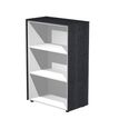 Armoire mi-haute Flora - L82,8xP43xH119,8 cm - 2 étagères - frêne noir