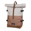 Sac à dos Walker Roll up Eco - 2 compartiments - gris clair/marron - Carpentras