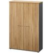 Armoire haute JAZZ+ - L120 x H183 x P48 - 2 portes - 4 étagères - chêne du bocage