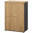 Rangement haut JAZZ+ - L80 x H112 x P48 - 3 portes - chêne du bocage