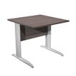 Bureau droit Trend - L80 - Pieds métals - plateau imitation frêne Toscane - pied alu