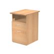 7331910008422-Caisson hauteur bureau Trend - L43xP60xH72 cm - 2 tiroirs dont 1 DS + 1 niche- imitation hêtre--0