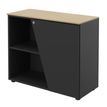 Armoire basse KHEOPS  - porte à droite - structure carbone - finition imitation chêne clair