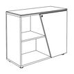 3253310546721-Armoire basse KHEOPS  - porte à droite - structure carbone - finition imitation noyer--1