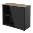 3253310546721-Armoire basse KHEOPS  - porte à droite - structure carbone - finition imitation noyer--0