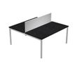 Bureau bench Trend - L160 - avec panneau de séparation - plateau imitation frêne noir