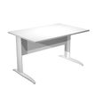 Bureau droit Trend - L160 - Pieds métals - plateau blanc - pied blanc